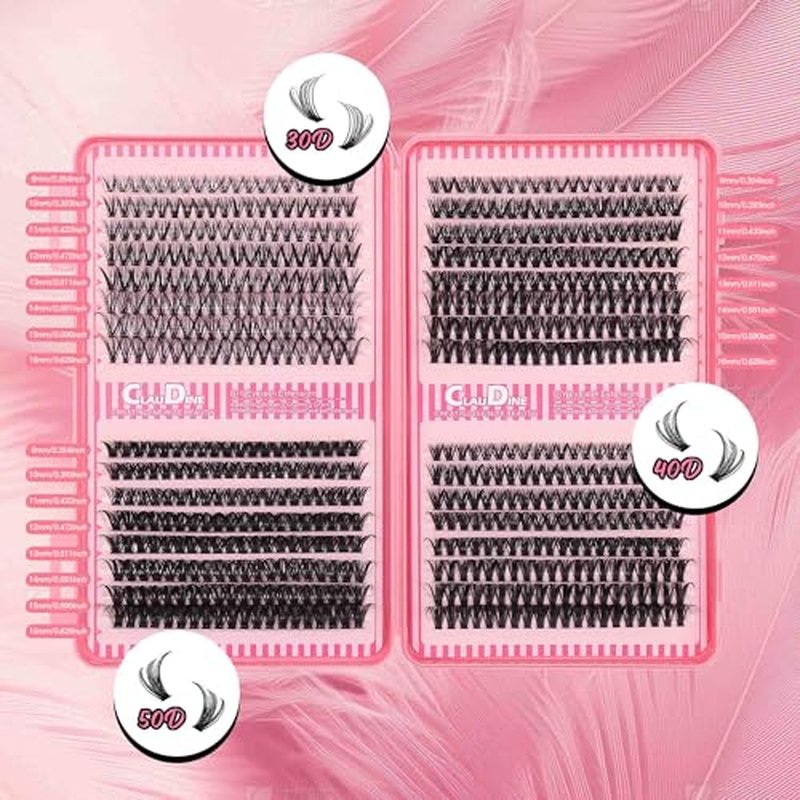 Lash Extension Kit, DIY Eyelash Clusters Kit with Lash Bond and Seal Glue Waterproof, Eyelashes Remover for Lash Cluster Extensions Kit for Beginner,Lashes Applicator Tool (30D40D50D)