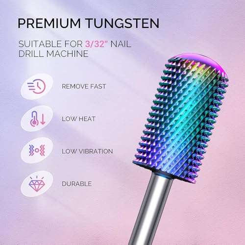 Colorful Nail Drill Bits Set for Acrylic & Gel Removal - 7 Pcs Professional Manicure Kit
