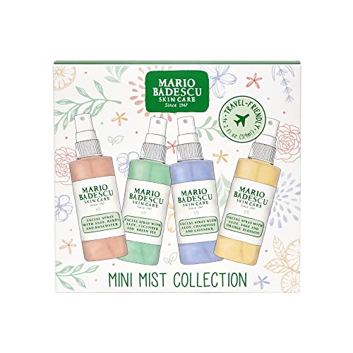 Mario Badescu Facial Spray Collection 4-Pack 2 Fl Oz | Rose Water, Cucumber, Lavender, Orange Blossom | Hydrating Face Mist for All Skin Types