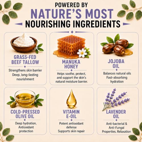 Lavender Beef Tallow & Honey Balm 4 oz — Wrath & Remedy Whipped Face & Body Moisturizer