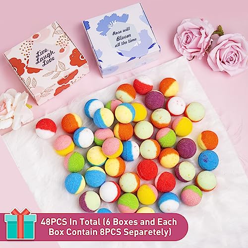Organic Bath Bomb Set for Relaxation and Skin Nourishment – 48 Natural Essential Oil Bath Bombs Gift