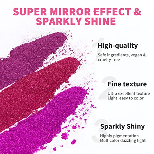 SAVILAND 48-Color Chrome Nail Powder Set with Application Sponge Sticks - 08-48PCS