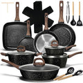 25-Piece Nonstick Cookware Set with Frying Pans & Saucepans - Black