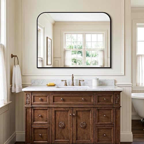 Bathroom Vanity Mirror Wall 40x30 Inch Black Metal Frame - Black / 30"L x 40"W
