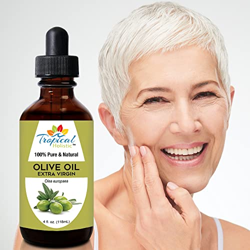 Tropical Holistic Olive Oil and Castor Oil Combo Set- Organic Carrier Mixing Oil for Skin, Hair for Dry Hair & Skin Moisturizer, 4oz