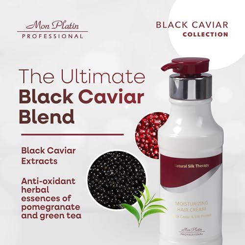 Black Caviar Hair Cream with Silk Protein & Antioxidants - Nourishing Styling & Shine 400ml