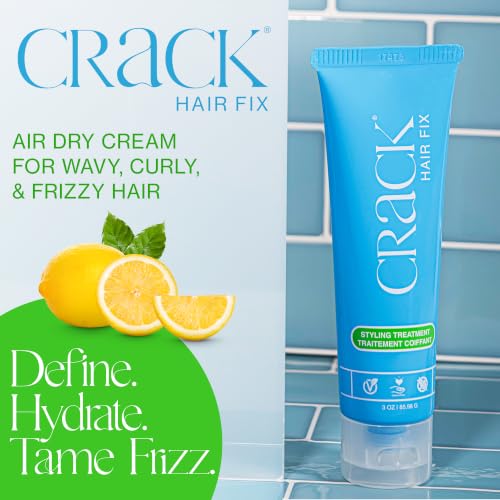 Lemongrass Crack Hair Fix Air Dry Cream for Frizzy & Curly Hair - 3 oz Pack of 3