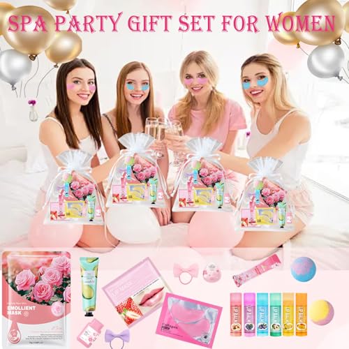 144PCS Spa Party Supplies Kit for Women with Face Masks Lip & Eye Patches Foot Bath Bombs