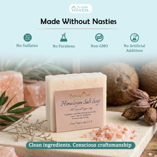 Himalayan Salt Soap Bars - Unscented Natural Moisturizing Hand & Body Soap (4 Pack)