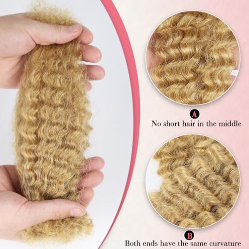 Afro Kinkys Bulk Human Hair for Dreadlocks & Twists - Honey Blonde 12 Inch, 50g Pack - Variation #27