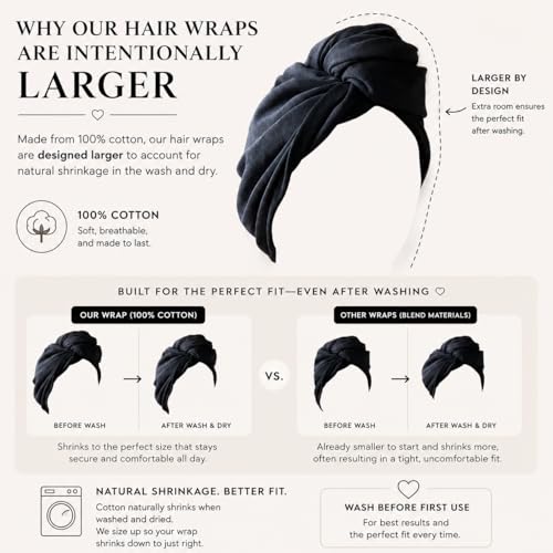 Elizabeth Roberts White Cotton Hair Towel Wrap Turban for All Hair Types