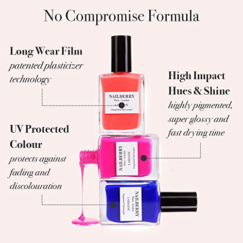 Nailberry 2-in-1 Base & Top Coat - High Shine, Long-Lasting, Vegan, Halal, 15ml