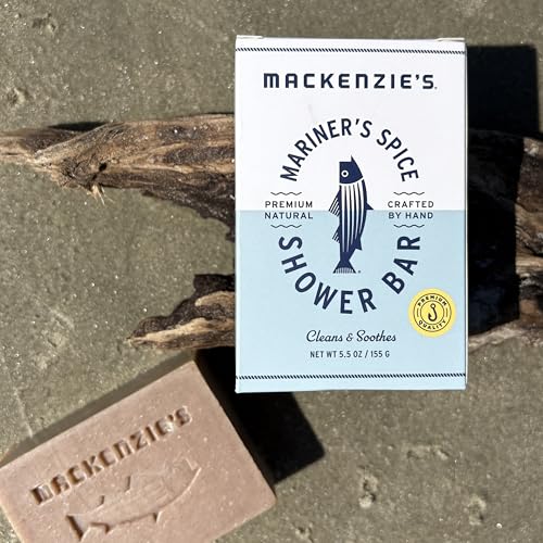 MACKENZIE'S Mariner's Spice Shower Bar - Gifts for Fisherman - Gifts for Men - Gifts for Women - Natural Bar Soap - Cinnamon - Ginger - Clove - 5.5 oz