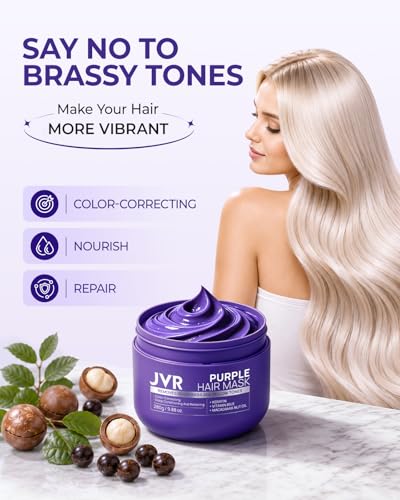 JVR Purple Hair Mask & Toner for Blonde, Silver & Bleached Hair 9.88 oz