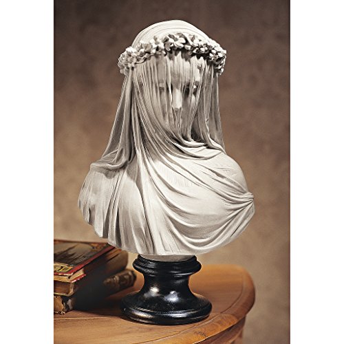 Indoor Bust Sculpture - Veiled Maiden Figurine for Home & Office Decor