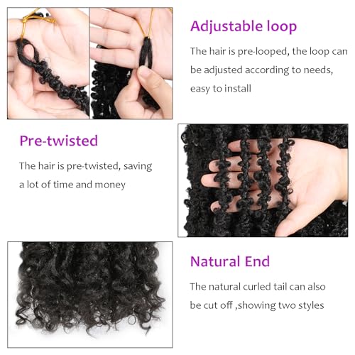 24 Inch Butterfly Locs Crochet Hair with Curly Ends - 6 Packs, Pre-Looped, Soft Faux Locs, Natural Style (1B# Variation of THIS listing)
