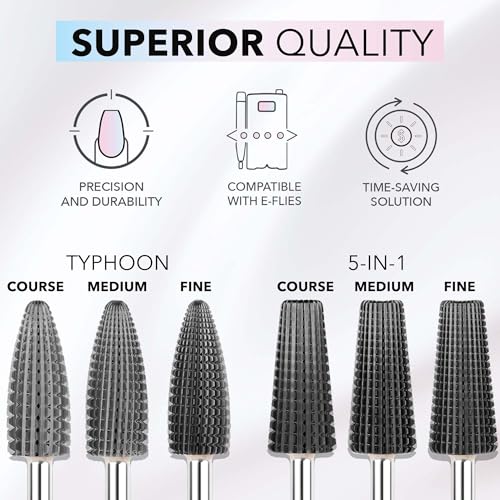 Kiara Sky Large Smooth Top Coarse Drill Bit | Carbide X-Cut Design | Beyond Pro Drill Bits | Black