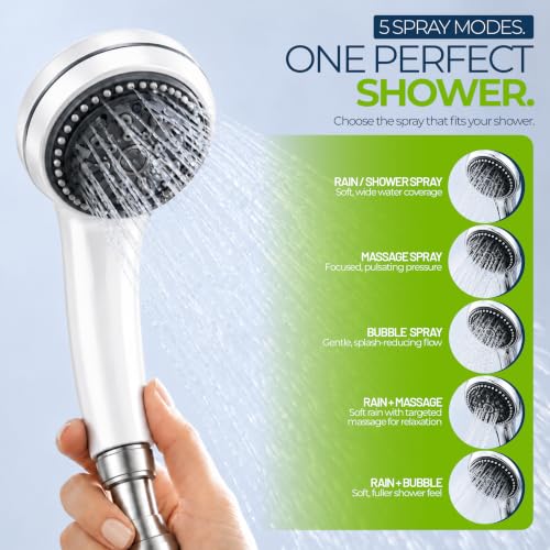 WaterChef SF-7C Shower Filter System with Adjustable Handheld Wand 2.5 GPM White