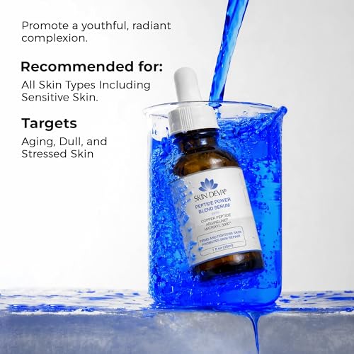 Copper Peptide Face Serum with Argireline & Hyaluronic Acid - 1oz - Skin Deva