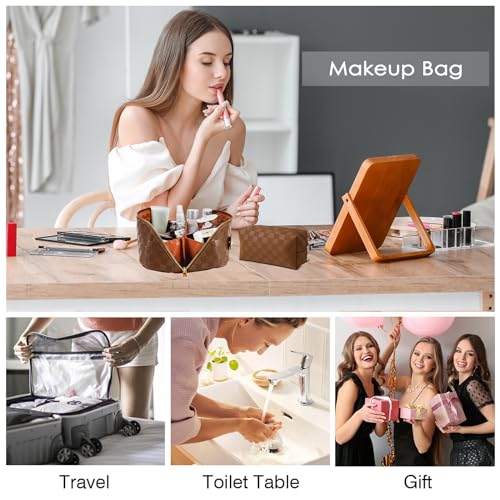 Travel Makeup Bags Set - Large Waterproof Cosmetic Organizer with Handle - Black Variation