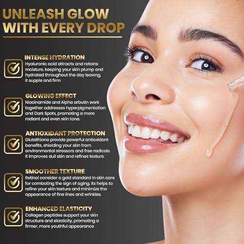 Hydrating Repair & Glow Face Serum with 10% Niacinamide + 5% Vitamin C (MAP), 1.5% HA & Glutathione ? Brightening & Dark Spot Corrector ? targets hyperpigmentation ? Antioxidant-Rich ? 30ml