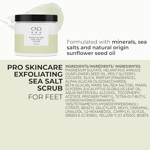 CND Pro Skincare for Feet, Mineral Bath, Exfoliating Sea Salt Scrub, Advanced Callus Remover, & Intense Hydration Treatment | Vegan, Natural Origin Formula