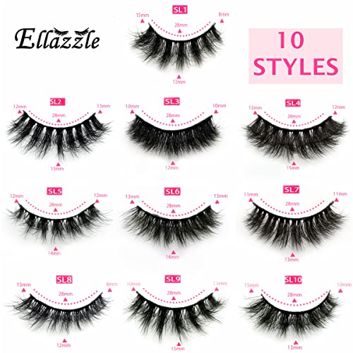 50 Pairs Faux Mink False Eyelashes Pack - Natural 16-20mm Style, Pink Packaging, Reusable