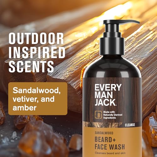 Every Man Jack Sandalwood Beard Care Kit for Men | Complete Grooming Gift Set