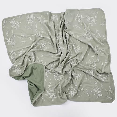 Baby Merino Wool Blanket for Crib and Stroller - Organic Cotton, 4 Seasons - Sage