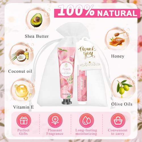Bulk Lip Balm & Hand Cream Gift Set with Organza Bags - 30pcs for Women