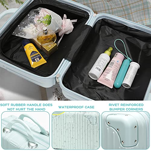 11L Makeup Travel for Women Girl, Hard Shell Vanity Cases with Elastic Band and Zipper, Portable Waterproof ABS Cosmetic Case for Travel