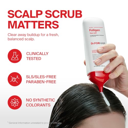 Dr. Forhair Folligen Sea Salt Scaler 10.58 Fl Oz - Scalp Exfoliator & Hair Strengthening (Pack of 1)