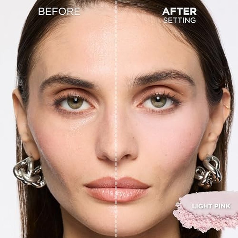 L'Oreal Paris Infallible Blur-fection Longwear Loose Setting Powder, Blurring Face Powder With Up to 24HRs of Wear, Brightening Light Pink, 1 Kit