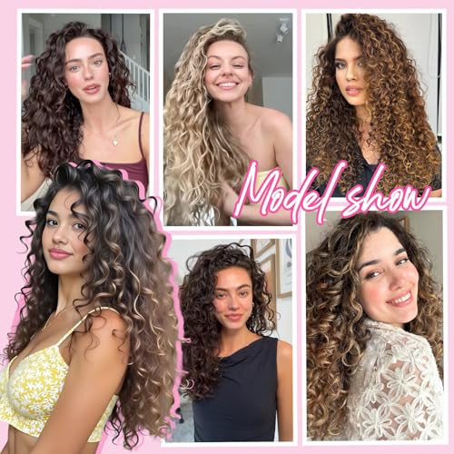 Dark Brown Curly Clip-In Hair Extensions 20 Inch 4PCS Voluminous Hairpieces