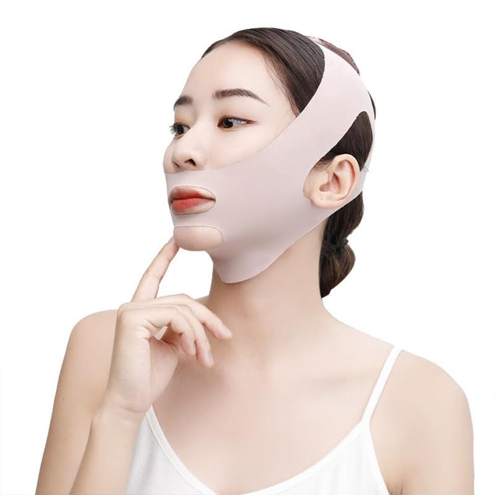 Chin Strap for Sleeping,V-Line Lifting Chin Strap, V-Line Mask,Neck Lift Jaw Tightening Exerciser Reusable Face Strap,Comfortable Effective Stop Snoring Better Than Mouth Tape for Sleeping