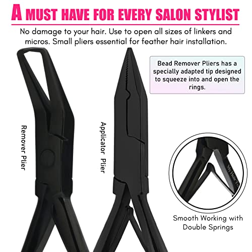 My Hair Tools Black Micro Link Hair Extension Kit with Pliers & Bead Remover