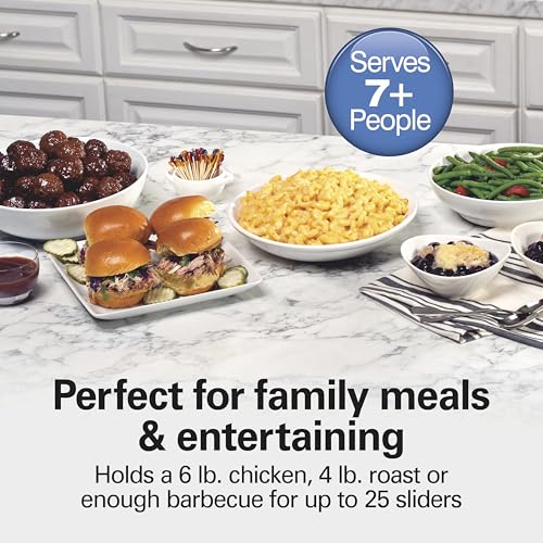 6 Quart Programmable Slow Cooker with Defrost Function - Black