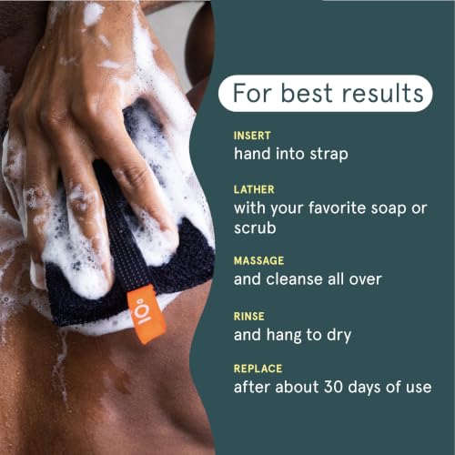 Cleanlogic Large Exfoliating Body Scrubber 3-Pack - Full-Body Loofahs for Shower