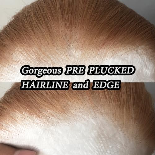Zigzag Hair Strawberry Blonde Lace Front Synthetic Wig with Natural Hairline, Pre-Plucked & Heat Resistant - Long Straight Honey Brown Style