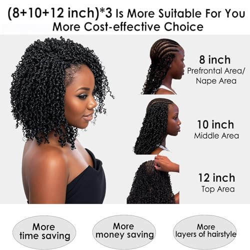 Yanky Twist Crochet Hair 8-12 Inch Pre-Mixed 9 Packs - Dark Brown Variation
