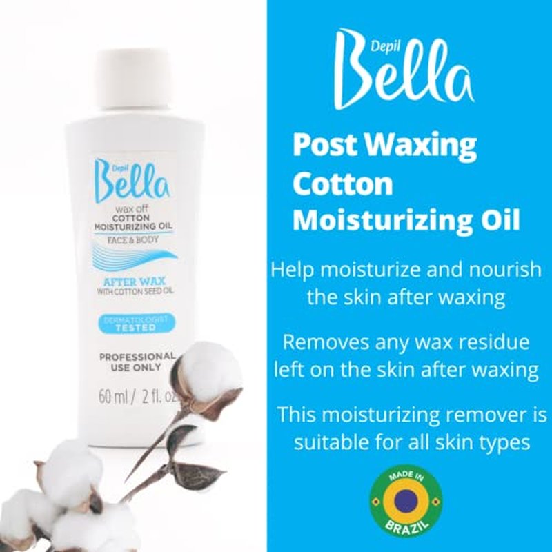 Depil Bella Waxing Bundle: Pre-Wax Astringent Lotion with Mint & Post-Wax Oil with Cotton Seed, 60 ml Each