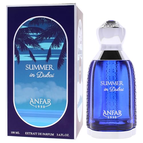 Anfar Dubai Summer Eau de Parfum Spray for Men - Long Lasting Oriental Vanilla Fragrance