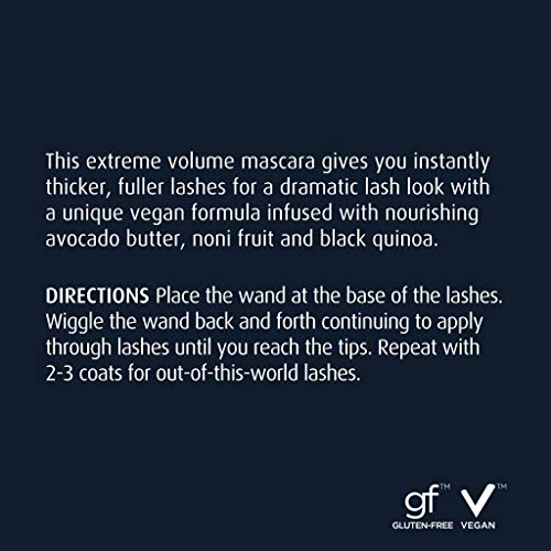 Extreme Volume Mascara - Black, Waterproof, Buildable Lengthening Lash Enhancer