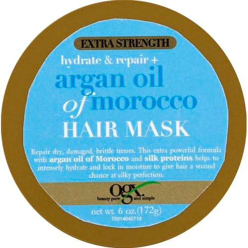 OGX Extra Strength Hydrate Repair + Argan Oil of Morocco Hair Mask Deep Moisturizing Conditioning Treatment, Citrus, 6 Ounce