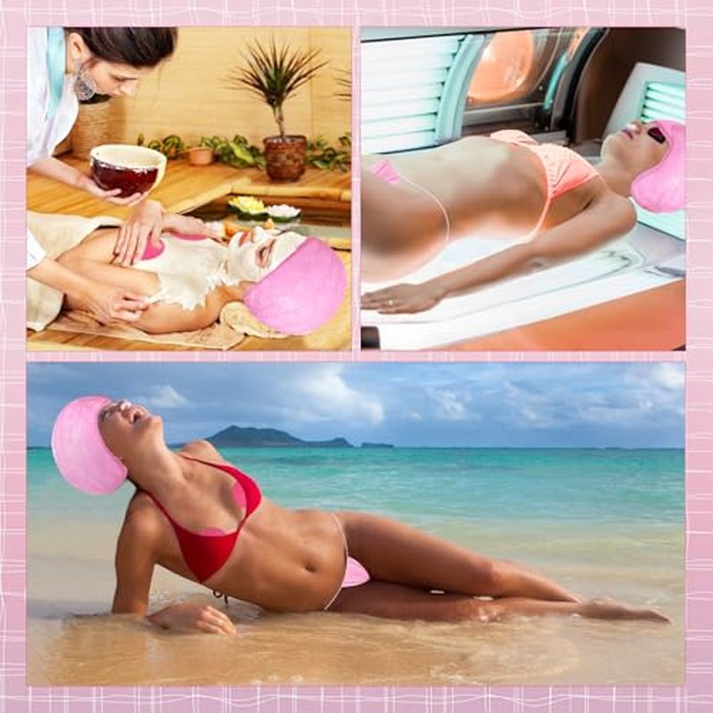125 Pcs Spray Tan Tanning Essentials Accessories Kit 25 Set Disposable Caps Underwear Feet Pads Nipple Cover Nose Filter Plugs for Beauty Salons Home Sunless Tanning (Pink)