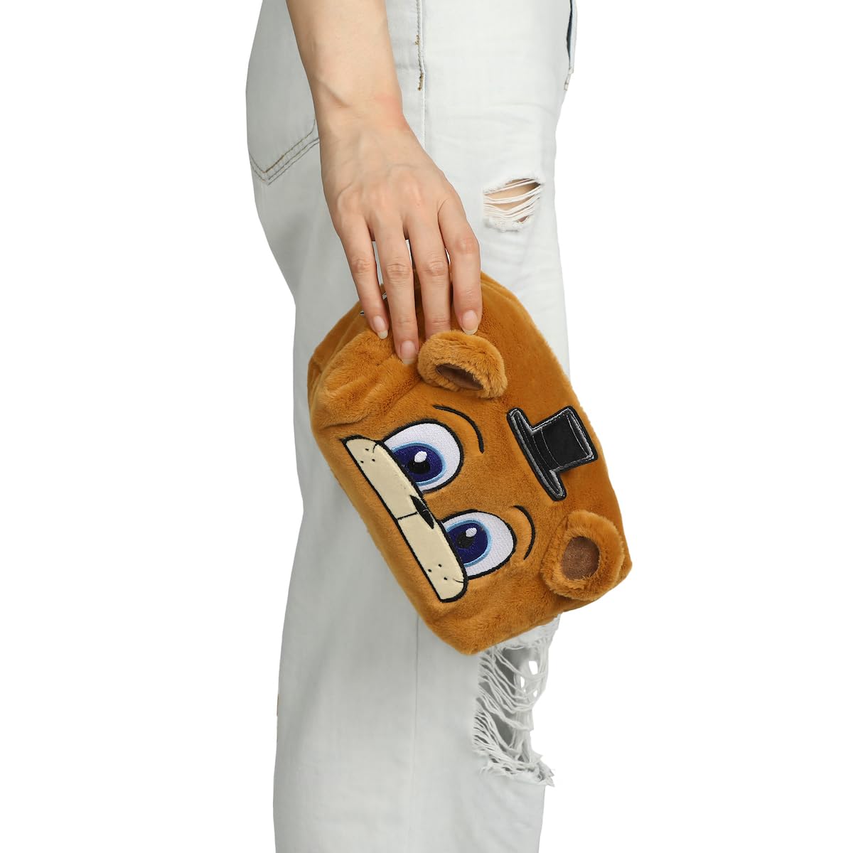 Bioworld Five Nights At Freddy's Freddy 8" Brown Faux Fur Cosmetic Bag