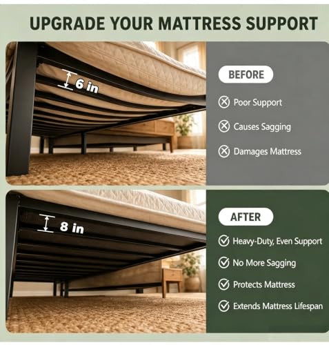 DFAN Black Twin Size Bunkie Board - Non-Slip Breathable Bed Support, 38x75"