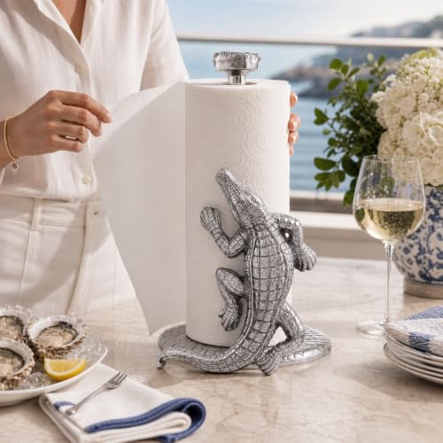 Alligator Paper Towel Holder - 12.5 Inch Aluminum Kitchen Decor