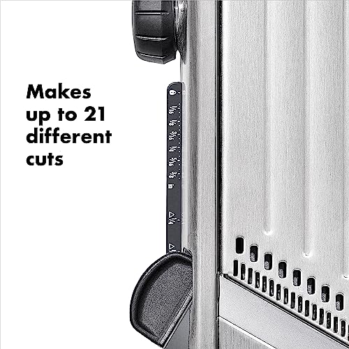 OXO Steel Chef's Mandoline Slicer 2.0 – Adjustable Kitchen Slicer with Safety Cover
