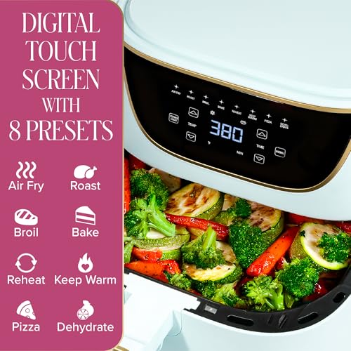 Paris Hilton 6-Quart Aqua Air Fryer with Touchscreen, 8-in-1 Nonstick Kitchen Appliance